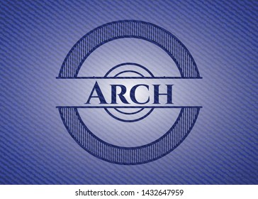 Arch with jean texture. Vector Illustration. Detailed.