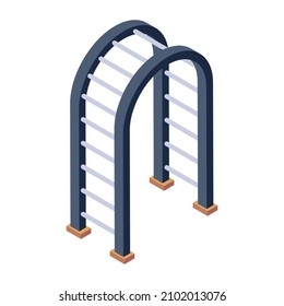 Arch ladder isometric unique icon 

