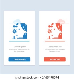 Arch, Love, Wedding, Heart  Blue and Red Download and Buy Now web Widget Card Template. Vector Icon Template background