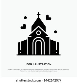 Arch, Love, Wedding, House solid Glyph Icon vector