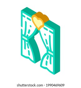 arco para los amantes en el día de bodas isométrico vector icono. arco para los amantes en el signo del día de la boda. ilustración de símbolo aislado