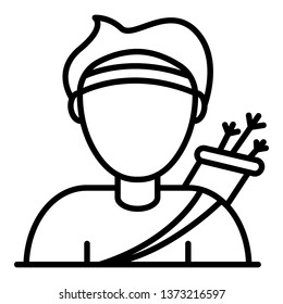 Arch man icon. Outline arch man vector icon for web design isolated on white background