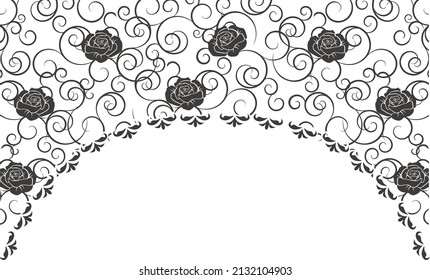arch of monograms and roses, texture