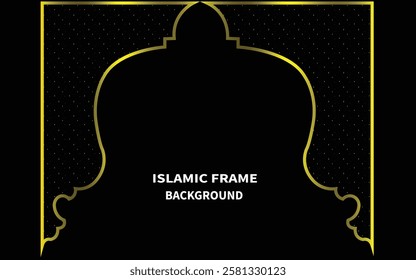 Arch pattern frame of arabic pattern Design with vector