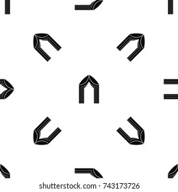 Arch pattern repeat seamless in black color for any design. Vector geometric illustration