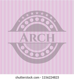 Arch pink emblem. Retro