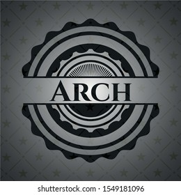 Arch realistic black emblem. Vector Illustration. Detailed.