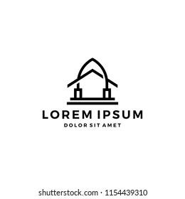 arch roof logo vector icon illustration