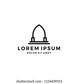 arch roof logo vector icon illustration