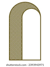 Arch with semicircular top. Arabic geometric ornamentation