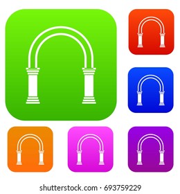 Arch set icon in different colors isolated vector illustration. Premium collection