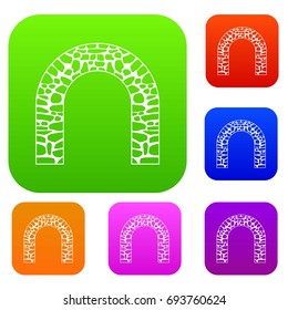 Arch set icon in different colors isolated vector illustration. Premium collection