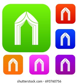 Arch set icon in different colors isolated vector illustration. Premium collection