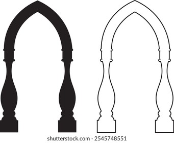 Definir ícones de Forma de Arco. Arco de modelo Convites de casamento corte a laser menu convite colocar cartão vetor coleção. Portas e janelas de arquitetura tradicional. Boêmio fronteiras contemporâneas para esotérico.