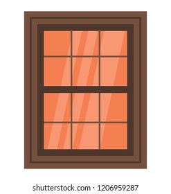 
Arch shaped casement window flat icon design 
