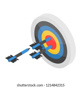 Arch shooting on target icon. Isometric of arch shooting on target vector icon for web design isolated on white background