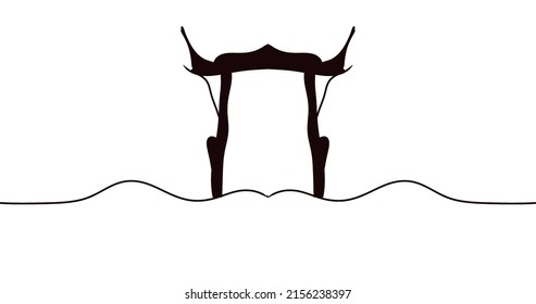 Arch silhouette black white background door concept to success vector illustration