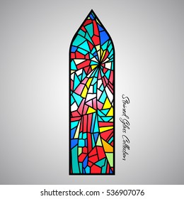 Arch stained glass decorative pattern colored mosaic