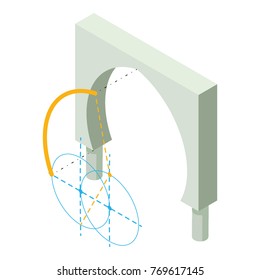 Arch structure icon. Isometric illustration of arch structure vector icon for web