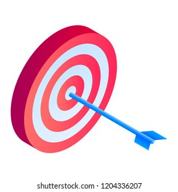 Arch target icon. Isometric of arch target vector icon for web design isolated on white background