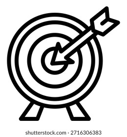 Icono de destino de arco. Icono de Vector objetivo de arco de contorno para Diseño web aislado sobre fondo blanco