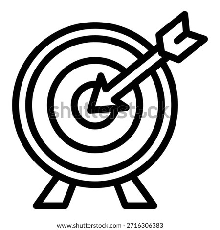 Arch target icon. Outline arch target vector icon for web design isolated on white background