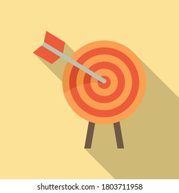 Icono de la misión de destino de arco. Ilustración plana del icono vectorial de la misión de objetivo de arco para el diseño web