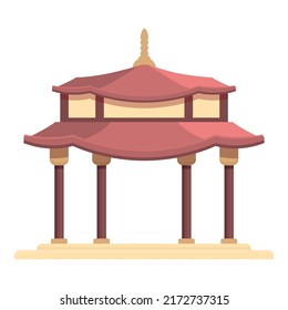 Arch temple icon cartoon vector. China building. Palace house