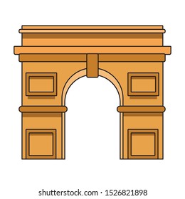 arch of triumph icon over white background, colorful design. vector illustration