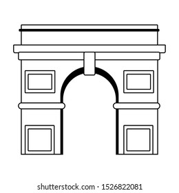 arch of triumph icon over white background, vector illustration