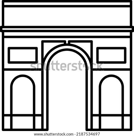 An arch of triumph isolated vector illustration.