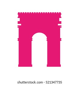 arch of triumph landmark icon vector illustration design
