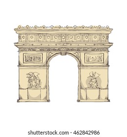 arch of triumph paris france building icon. Isolated and flat illustration. Vector graphic