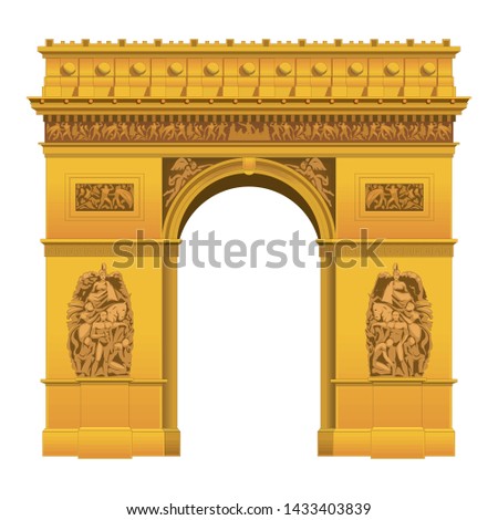 Arch of Triumph, Paris. hand drawn vector illustration