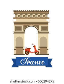 Arch of Triumph travel icons vector illustration design