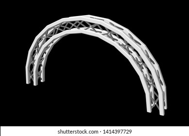 Arch Truss. Isolated on black background. 3D Vector illustration.