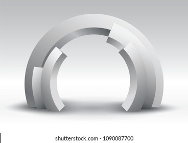 Arch Tube 3d gate entrance exhibition vector editable with modern style on isolated background