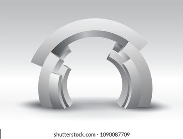 Arch Tube 3d gate entrance exhibition vector editable with modern style on isolated background