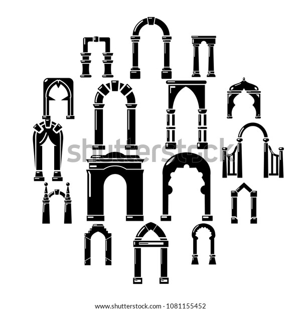 Arch Types Icons Set Simple Illustration Stock Vector (Royalty Free ...