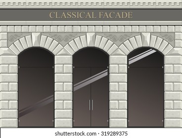 Arch vector 1. Classical arch of hewn stone.