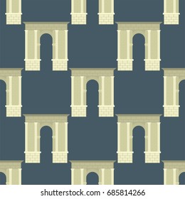Arch vector architecture construction frame column entrance design classical arc seamless pattern illustration