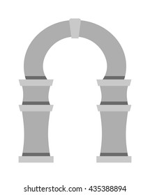 Arch vector icon isolated and architecture ancient frame arch