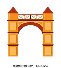 Arch vector icon isolated and architecture ancient frame arch