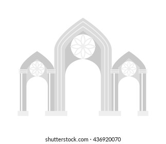 Arch vector icon isolated and architecture ancient frame arch