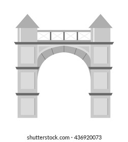 Arch vector icon isolated and architecture ancient frame arch