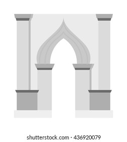 Arch vector icon isolated and architecture ancient frame arch