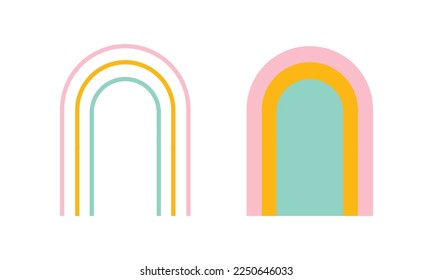 Arch, Arch Vector, Arch Icon, Monochrome Arch, Curved Shaped, Modern Arch, Rainbow, Rainbow Vector, Rainbow Icon, Vector Illustration Background	