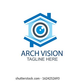 Arch Vision  icons with eyeball on white background. Vision vector icons.