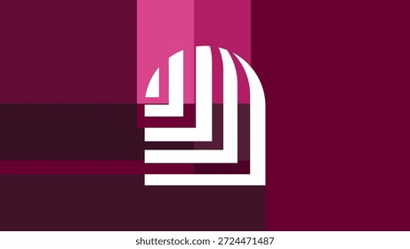 Andar de arco Fundo de mosaico abstrato, ilustração de cor plana