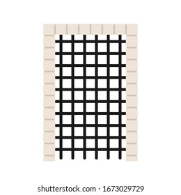 Arch way vector. arch brick door. wallpaper. free space for text.